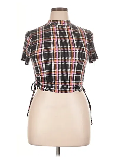 Pre-owned Madden Nyc Short Sleeve Blouse In Brown