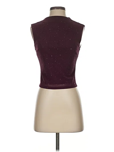 Pre-owned Madden Nyc Sleeveless Top Burgundy Halter Neckline Tops