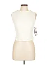 Madden Nyc Sleeveless Top Ivory Boatneck Tops In White
