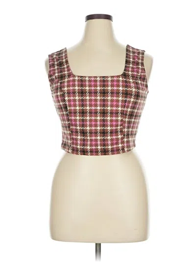 Pre-owned Madden Nyc Tank Top Brown Square Neckline Tops