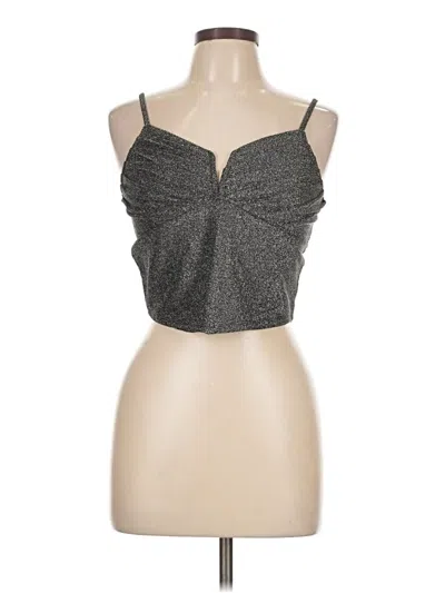 Pre-owned Madden Nyc Tank Top Silver Strapless Neckline Tops