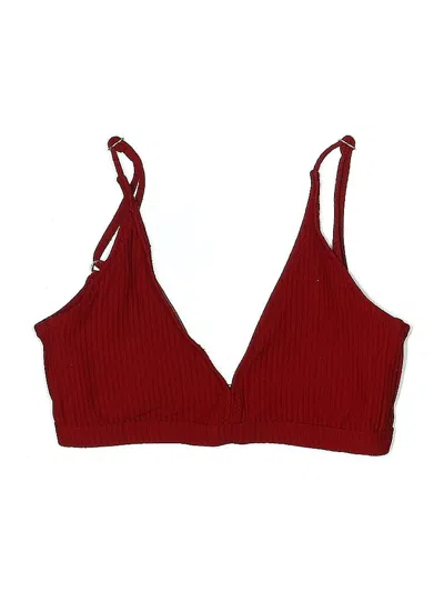 Pre-owned Made By Dawn Swimsuit Top Burgundy Swimwear In Brown