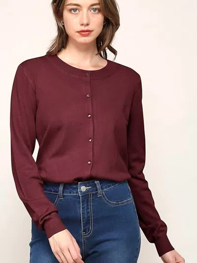 Made By Johnny Pretty Silk Blend Knit Cardigan In Maroon In Animal Print