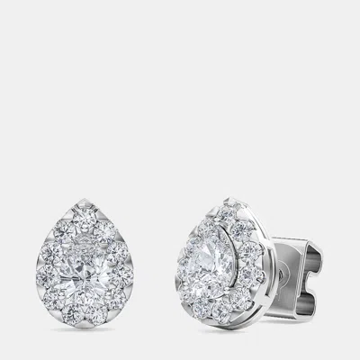 Pre-owned Made By Man 14k 1/6 Ctr Halo Earrings (1/2 Ctw)