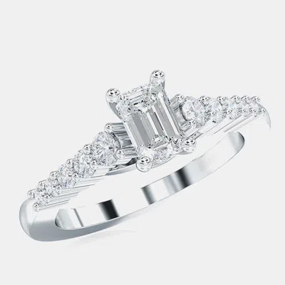 Pre-owned Made By Man 14k 1ctw Ec Solitaire With Lab Grown Diamonds Bridal Ring (5/8 Ctr) Us 7