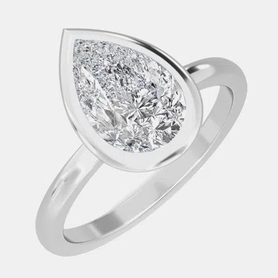 Pre-owned Made By Man 14k Bazel Solitaire Ring (2 Ctw) Us 7