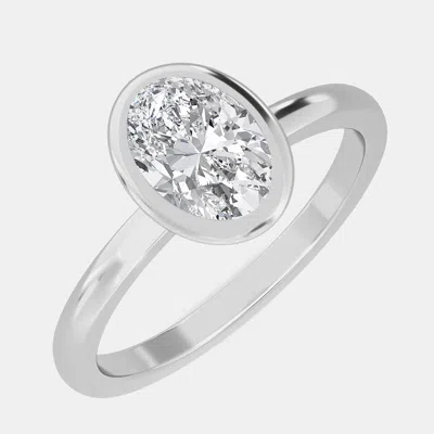 Pre-owned Made By Man 14k Bezel Oval Solitaire Ring (1 Ctw) Us 7
