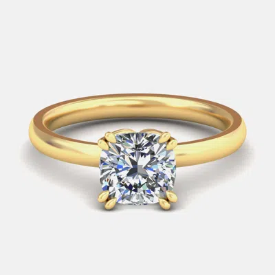 Pre-owned Made By Man 14k Cushion Solitaire Ring (1 Ctw) Us 7