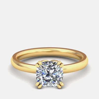 Pre-owned Made By Man 14k Cushion Solitaire Ring (1.5 Ctw) Us 7