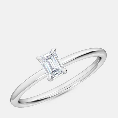 Pre-owned Made By Man 14k Emerald Petite Ring (1/4 Ctw) Us 7