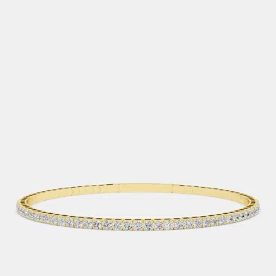Pre-owned Made By Man 14k Flex 6.5" Lab Grown Diamond Bangle (2.00 Ctw)