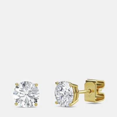 Pre-owned Made By Man 14k Four Prong Basket Round Solitaire Earrings (1/2 Ctw)