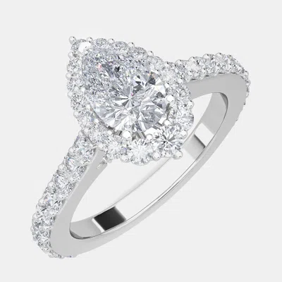 Pre-owned Made By Man 14k Halo Bridal Ring (2.00 Ctw)