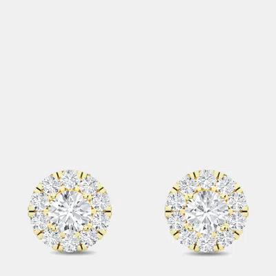 Pre-owned Made By Man 14k Halo Round 22 Lab Grown Diamond Earrings (1 Ctw)