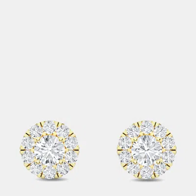 Pre-owned Made By Man 14k Halo Round 22 Lab Grown Diamond Earrings (1.50 Ctw)