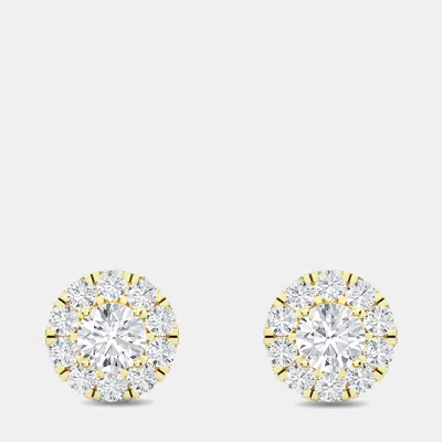 Pre-owned Made By Man 14k Halo Round Earrings (1/4 Ctw)