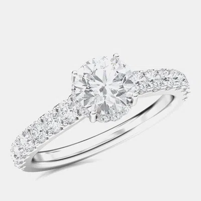 Pre-owned Made By Man 14k Hidden Halo Solitaire Lgd In Shank Bridal Ring (1.5 Ctw 1ct) Eu 48
