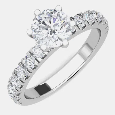 Pre-owned Made By Man 14k Lab Grown Br Diamond Six Prong Classic Bridal Ring Us 7
