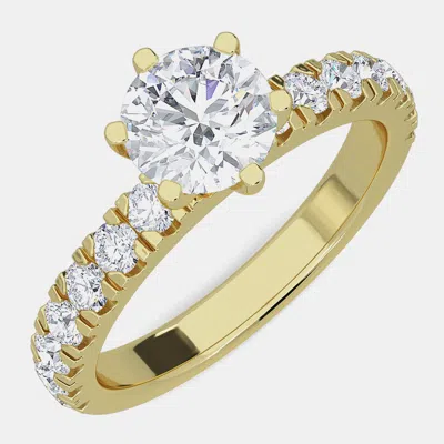 Pre-owned Made By Man 14k Lab Grown Br Diamond Six Prong Classic Shank Bridal Ring Eu 48