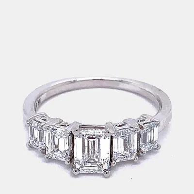 Pre-owned Made By Man 14k Lab Grown Diamonds Emerald Solitaire Ring (1 1/2ctw) Us 7