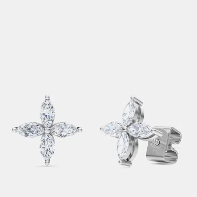 Pre-owned Made By Man 14k Marquise Flower Lab Grown Diamonds Earring (1 Ctw)