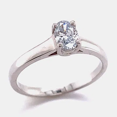 Pre-owned Made By Man 14k Oval Cut Plain Solitaire Hump Bridal Ring (0.50 Ctw) Us 7