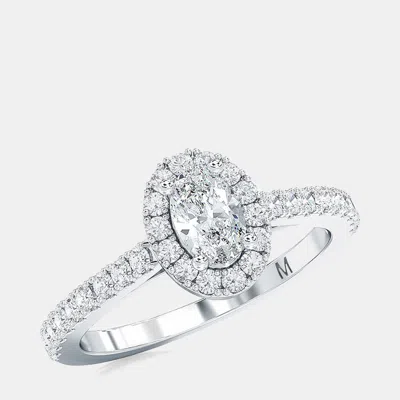 Pre-owned Made By Man 14k Oval Halo Bridal Lab Grown Diamonds Ring (1ctw) Us 7