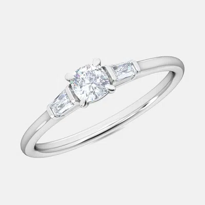 Pre-owned Made By Man 14k Petite Baguettes On Side Ring (0.30 Ctw) Us 7