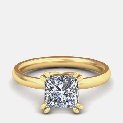 Pre-owned Made By Man 14k Princess Two Tone Solitaire Ring (2 Ctw) Us 7