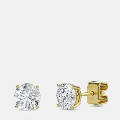 Pre-owned Made By Man 14k Round Four Prongs Basket Solitaire Earrings (1 Ctw)