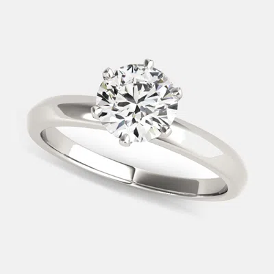 Pre-owned Made By Man 14k Round Plain Solitaire Ring (1 Ctw) Us 7