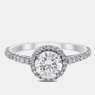 Pre-owned Made By Man 14k Single Halo Lab Grown Diamonds Bridal Ring Us 7