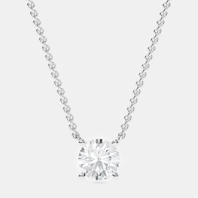 Pre-owned Made By Man 14k Solitaire Four Prong Pendant (1/3 Ctw)