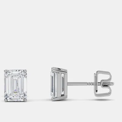 Pre-owned Made By Man 14k Solitaire Lab Grown Diamonds Earrings (1 Ctw)