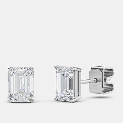 Pre-owned Made By Man 14k Solitaire Lab Grown Diamonds Earrings (3/4 Ctw)