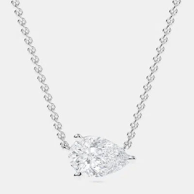 Pre-owned Made By Man 14k Solitaire Sideways Lab Grown Diamonds Pendant (3/4 Ctw)