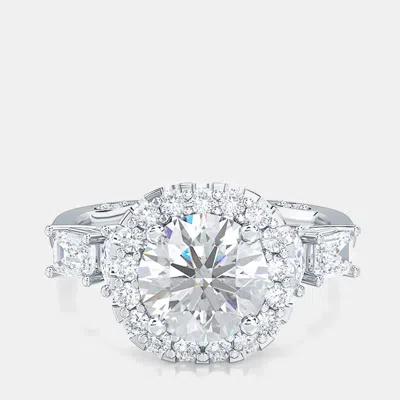 Pre-owned Made By Man 14k Stone Mix Oval Round Halo Ring (1 1/2 Ctw) Us 7