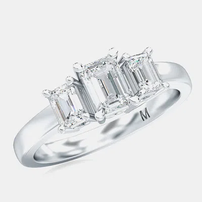 Pre-owned Made By Man 14k Three Stone Lab Grown Diamonds Ring (1ctw) Us 7