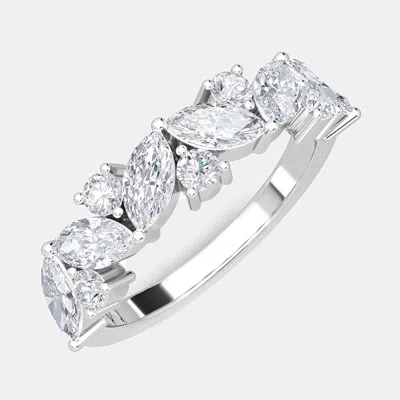 Pre-owned Made By Man 14k White Gold Fancy Lab Grown Band (1 3/4 Ctw) Us 7