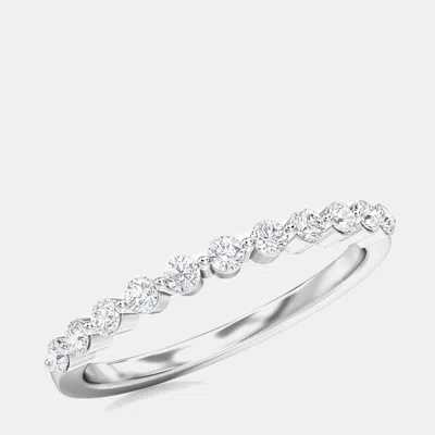 Pre-owned Made By Man 14k White Gold Round 11stones Band (1/3 Ctw) Us 7