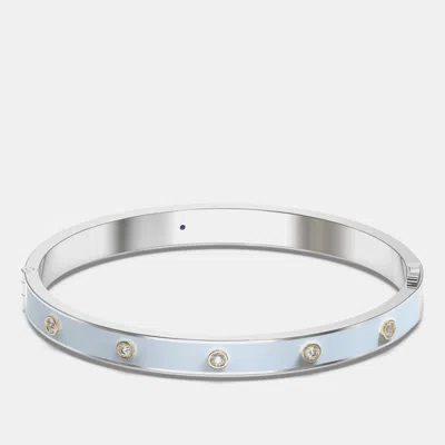 Pre-owned Made By Man 14k Yellow Gold 925 Sterling Silver Ceramic Hinged Bezel Set Bangle