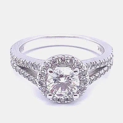 Pre-owned Made By Man 1.50ct Halo Lab Grown Diamonds Engagement Bridal Ring Us 7