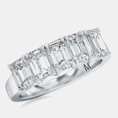Pre-owned Made By Man 5 Lab Grown Diamonds Emeral Cut Set Straight Band (2 Ctw) Us 7