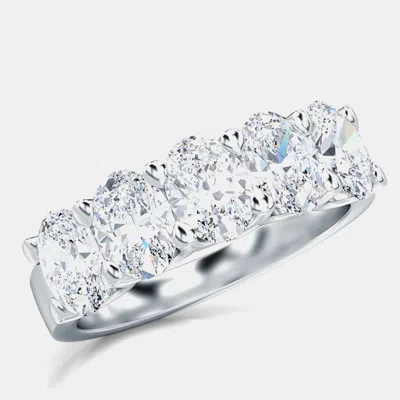 Pre-owned Made By Man 5 Lab Grown Diamonds Emerald Cut Set Straight Band (2 Ctw) Us 7