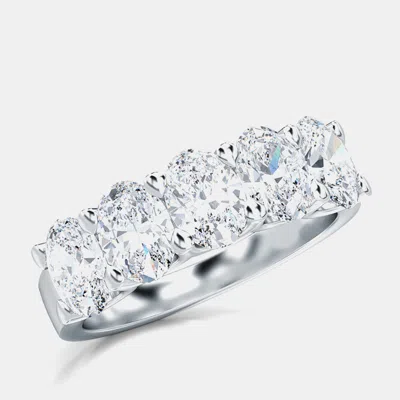 Pre-owned Made By Man 5 Lab Grown Diamonds Oval Cut Straight Band (1 Ctw) Us 7