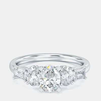 Pre-owned Made By Man 5 Stone Oval Solitaire Ring (1 1/4 Ctw) Us 7