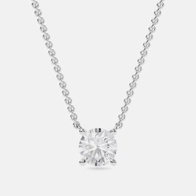 Pre-owned Made By Man 5.00 Ct Round 14k White Gold Lab Grown Diamonds Solitaire 4 Prong Pendant