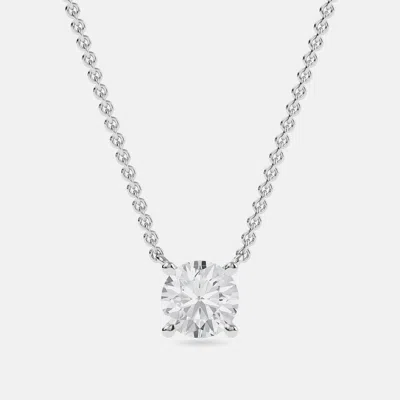 Pre-owned Made By Man 6.00 Ct Round 14k White Gold Lab Grown Diamonds Solitaire 4 Prong Pendant