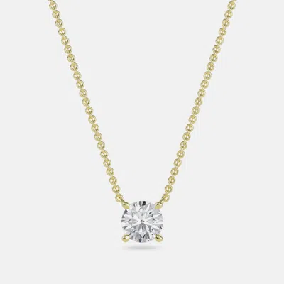 Pre-owned Made By Man 6.00 Ct Round 14k Yellow Gold Lab Grown Diamonds Solitaire 4 Prong Pendant