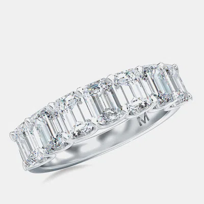 Pre-owned Made By Man 7 Lab Grown Diamonds Emeral Cut Set Straight Band (1 1/2 Ctw) Us 7